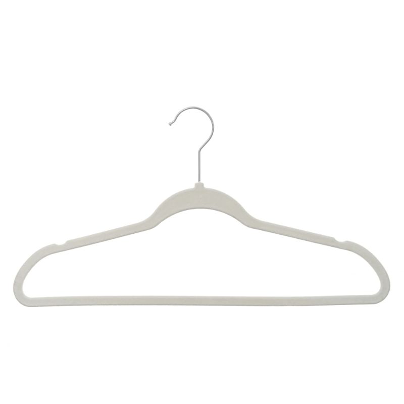 Photo 1 of  Premium Velvet Hangers, Non-Slip Thin Flocked Felt Hangers, Sturdy Clothes Hangers Heavy Duty Coat Hangers & Suit Hangers, Durable Suit Hangers for Closet Space Saving (10Pack, White) White/ Silver