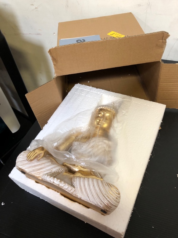 Photo 2 of Buddha Statue for Home Decor Gold 10.2''-Buddha Statues for Zen Decor - Buddha Statue Large for Spiritual-Buddha Decor for Living Room-Buda – Indoor Buddha Gift for Relaxation, Meditation or Shrine Gold Buddha Statue 4.72" X 8.26" X 10.2"