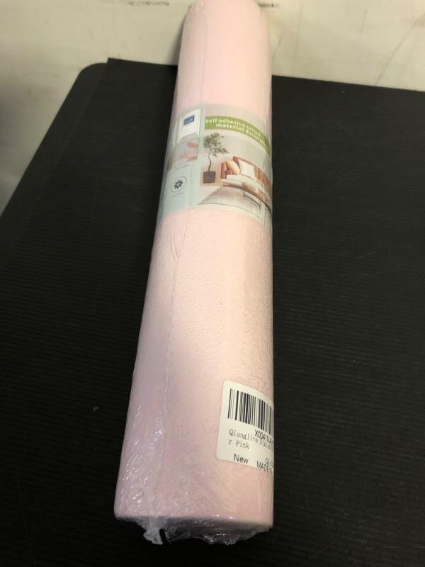 Photo 2 of Peel and Stick Foam Cotton Self-Adhesive Textured Wallpaper Thick Wallpaper Pink Vinyl Wall Paper for Wall Decor Children's Room 17.3"×118"/14.2sq ft Pink 17.3"×118"