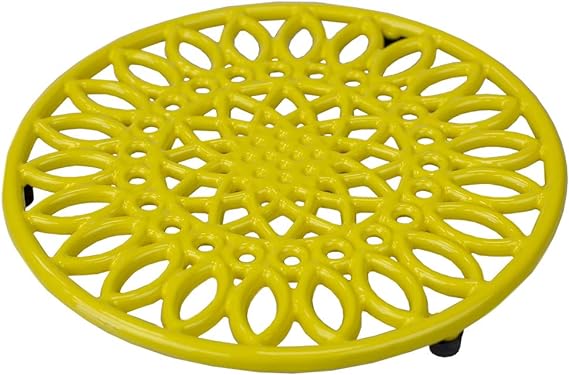 Photo 1 of 3Pieces Home Basics Sunflower Heavy Weight Cast Iron Trivet,  Yellow 