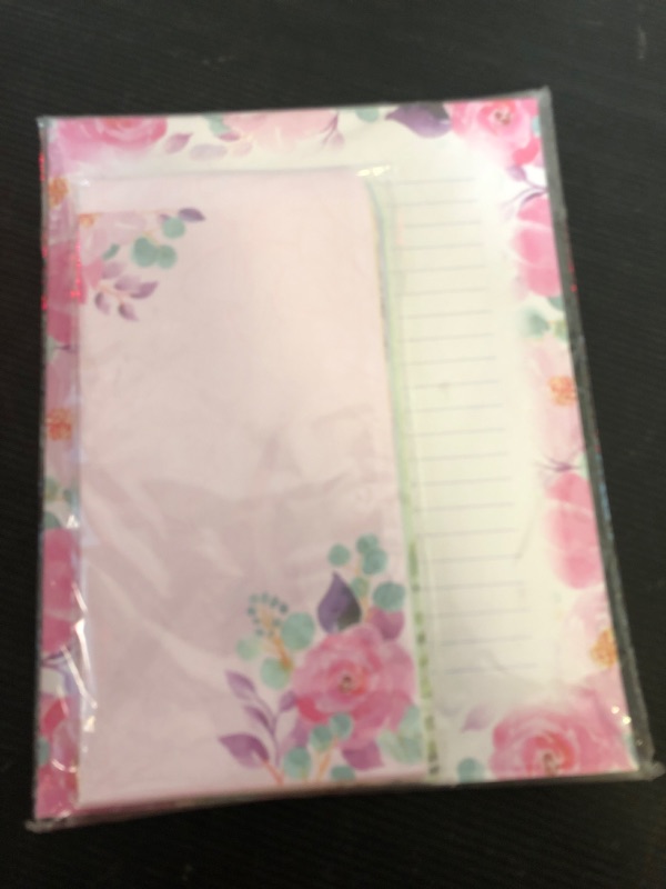 Photo 2 of Stationary Writing Paper with Envelopes - Flora Stationery Set with Lined Letter Writing Paper, 48 Sheets + 24 Envelopes, 8.5 x 11 Inch of Each Stationary Paper Stationary + Envelopes set