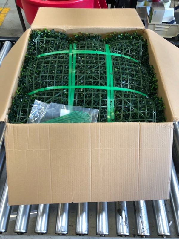 Photo 1 of Artificial Grass Wall Backdrop Panels,20X20 in 24P UV-Anti Greenery Boxwood Panels for Indoor Outdoor Green Wall Decor & Ivy Fence Covering Privacy 20*20IN 24P Green