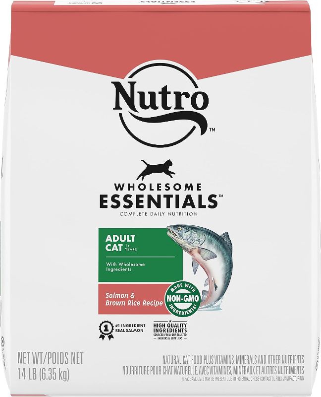 Photo 1 of Nutro Wholesome Essentials Adult Natural Dry Cat Food Salmon & Brown Rice Recipe, 14 lb. Bag. Exp July 3 2024
