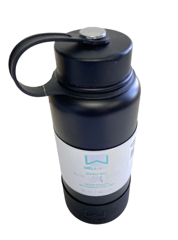 Photo 1 of Wellness 30oz Double Wall Stainless Steel Bottle Black
