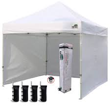 Photo 1 of Eurmax 10 x 10 Pop up Canopy Commercial Pop Up Canopy Tent Outdoor Party Canopies with 4 Removable Zippered Sidewalls and Frame Connector