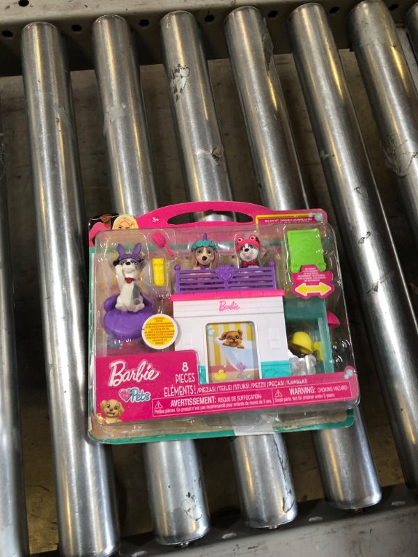 Photo 2 of Barbie Pets Spa Day Playset, 8 Piece Connectible Playset with Pet Figures and Accessories, Kids Toys for Ages 3 Up by Just Play