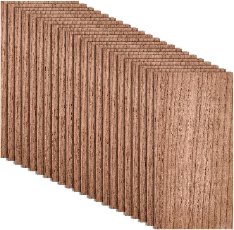 Photo 1 of 24 Pack Walnut Unfinished Wood Craft, 4 x 8 Inch - 4mm Thick Walnut Unfinished Plywood for Laser Cutting Engraving, School DIY Projects, Painting, Fretwork, CNC Cutting, and Wood Burning
