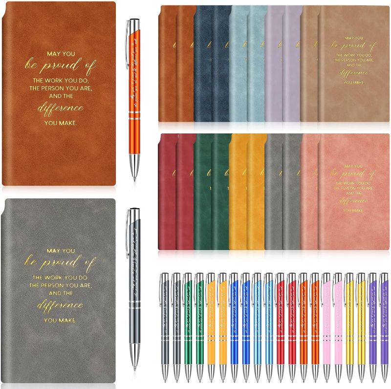 Photo 1 of 20 Sets Employee Appreciation Gifts for Coworkers Thank You Gifts Staff Inspirational Notebook A6 PU Leather Journal with Motivational Pens for Women Men Office Gift (Vivid Colors,May You)
