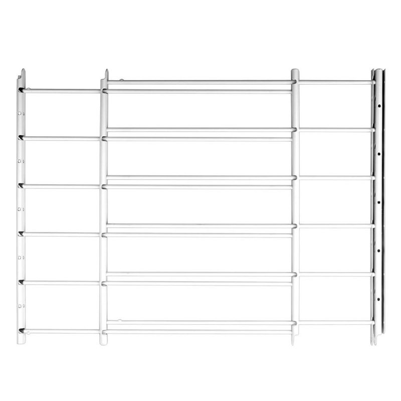 Photo 1 of KNAPE & VOGT JOHN STERLING SWING-OPEN STYLE 6-BAR CHILD SAFETY AND WINDOW GUARD, WHITE, 1136, WIDTH 24" TO 42"-MAX HEIGHT: 25", BLACK, PACK OF 1 6-BAR: WIDTH 24" TO 42" - MAX HEIGHT: 25"
