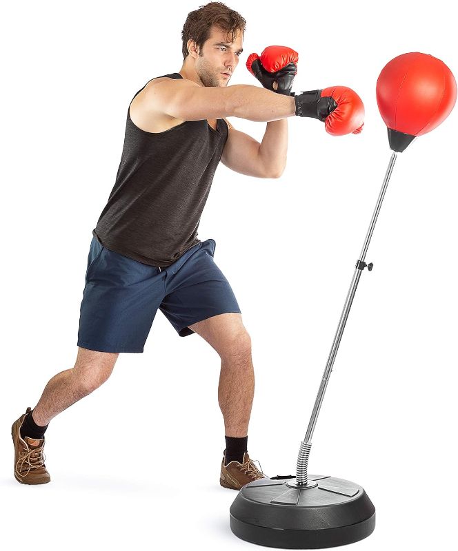Photo 1 of Punching Bag with Stand, Boxing Bag for Teens & Adults - Height Adjustable - Speed Bag for Training, Boxing Equipment, Stress Relief & Fitness
