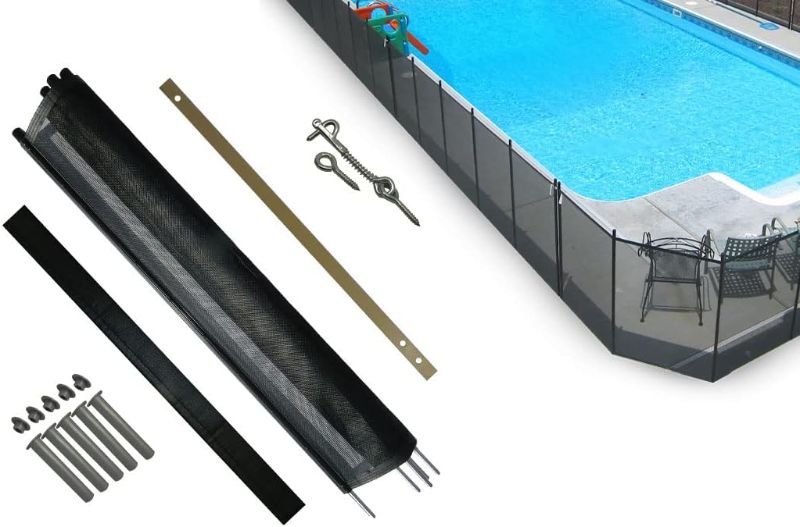 Photo 1 of Pool Fence DIY by Life Saver Fencing Section Kit, 4 x 12-Feet, Black
