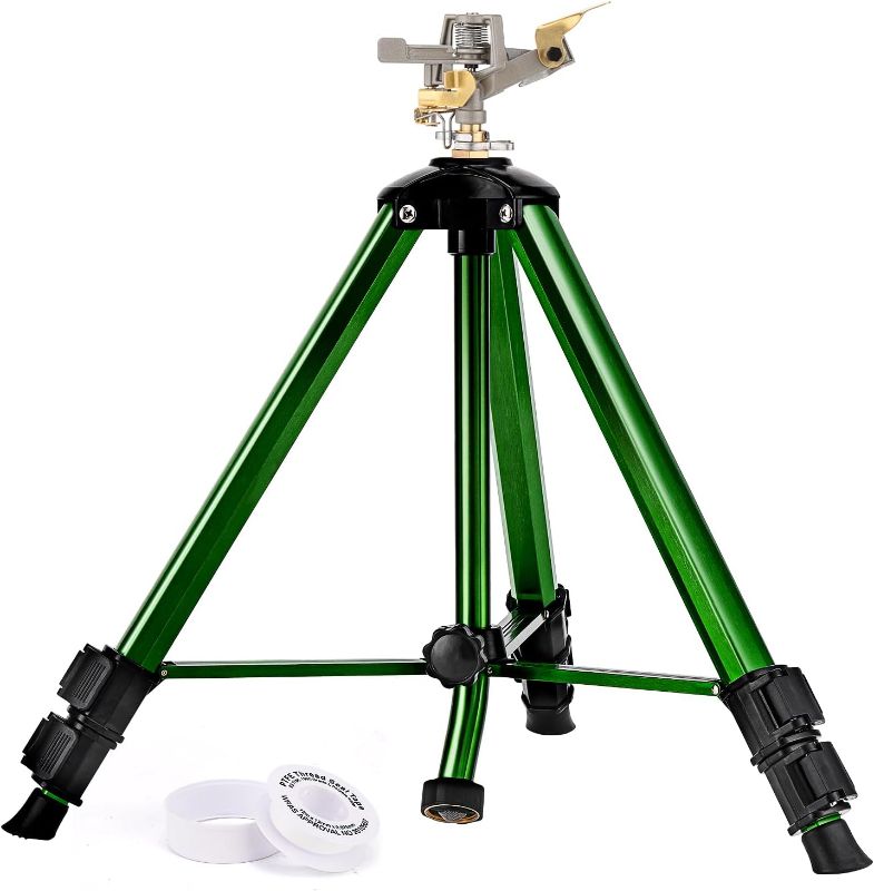 Photo 1 of Keten Impact Sprinkler on Tripod Base, Tripod Sprinkler with 300 Degree Large Area Coverage, Extra Tall Heavy Duty Water Sprinkler for Lawn/Yard/Garden
