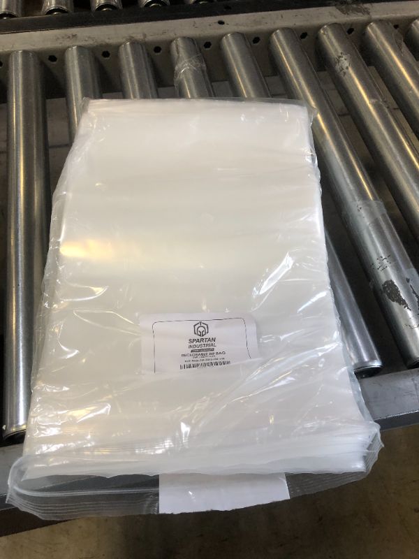 Photo 2 of Spartan Industrial 100 Count - 10 X 13” - 4 Mil Heavy Duty Clear Plastic Reclosable Zip Poly Bags with Resealable Lock Seal Zipper (More Sizes Available)