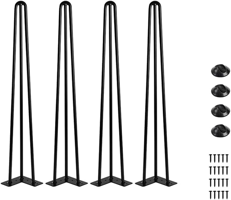 Photo 1 of Table Legs Black Heavy Duty Hairpin Furniture Legs with Screws and 4pcs Bonus Rubber Floor Protectors Metal Home DIY Projects (24inch)
