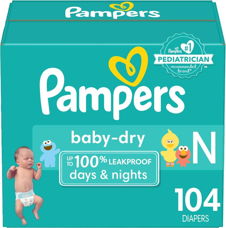 Photo 1 of Diapers Size Newborn/Size 0 (< 10 lb), 104 Count - Pampers Baby Dry Disposable Baby Diapers, Super Pack with Diapers Newborn/Size 1 (8-14 lb), 252 Count and Amazon.com Gift Card in a Mini Envelope