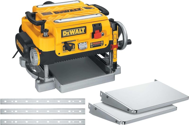 Photo 1 of DEWALT 13-Inch Thickness Planer, Three Knife, Two-speed with Protective Safety Glasses (DW735X & DPG55-1C) w/Safety Glasses