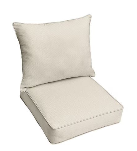 Photo 1 of 25 x 25 Deep Seating Indoor/Outdoor Pillow and Cushion Chair Set in Sunbrella Canvas Cloud
