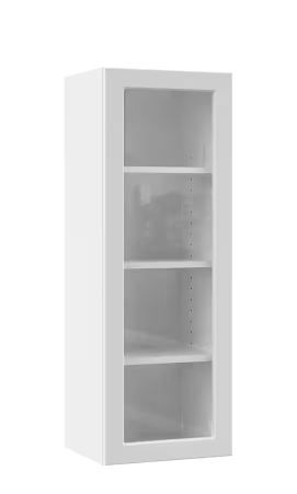 Photo 1 of Designer Series Melvern Assembled 15x42x12 in. Wall Kitchen Cabinet with Glass Door in White
