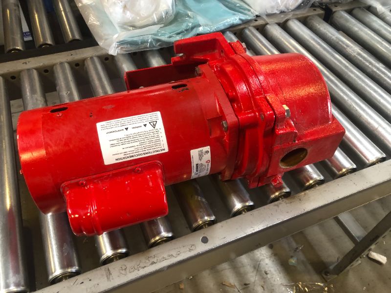 Photo 2 of Red Lion RL-SPRK150 115/230 Volt, 1.5 HP, 71 GPM Cast Iron Sprinkler/Irrigation Pump with Thermoplastic Impeller, Red, 97101501 1.5 HP, Thermoplastic Impeller, 115/230 Volt Sprinkler Pump