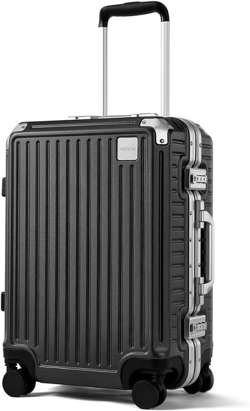 Photo 1 of Carry on Luggage Airline Approved, Aluminum Frame Hard Shell Suitcases with Wheels,100% PC Lightweight, No Zipper Suitcase TSA Approved, 20" Carry-On (Zipperless Luggage)
