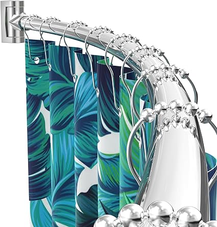 Photo 1 of PrettyHome Adjustable Arched Curved Shower Curtain Rod Rustproof Expandable Aluminum Metal Shower Rod 38-72 Inches Telescoping Design Exquisite Customizable for Bathroom,Need To Drill Screw,Chrome
