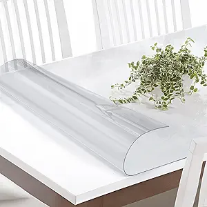 Photo 1 of Vicwe Clear Table Cover Protector, 36x72 Inch Table Cover,1.5 mm Thick Clear Table Protector, Waterproof Desktop Protector for Writing Desk, Coffee Table,Dining Room Table Clear 1.5mm 36 x 72 Inches