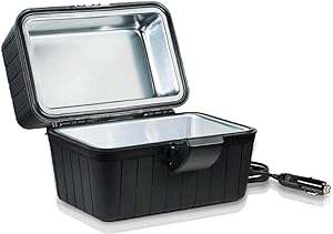 Photo 1 of lunch box warmerZento Deals Heating Lunch Box – 12V Portable Mini Electric Warmer for Car Food - Perfect for Outdoors Travelling, Camping - Easy to Clean Insulated Lightweight (a-Black hard) (1pc - Black)