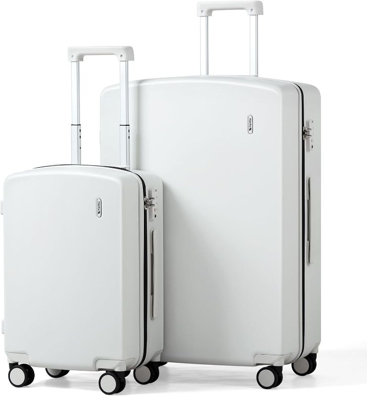 Photo 1 of Hanke Hard Shell Luggage Sets 2 Pieces, 20/28 Inch Carry On Luggage with Wheels Lighweight TSA Luggage Extra Large Luggage for Travel Checked Suitcase(Smoke White)
