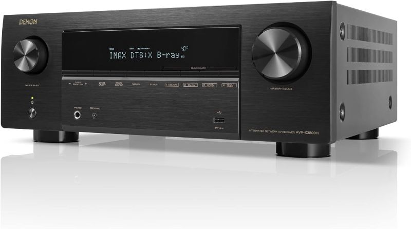 Photo 1 of Denon - AVR-X3800H (105W X 9) 9.4-Ch. with HEOS and Dolby Atmos 8K Ultra HD HDR Compatible AV Home Theater Receiver with Alexa - Black
