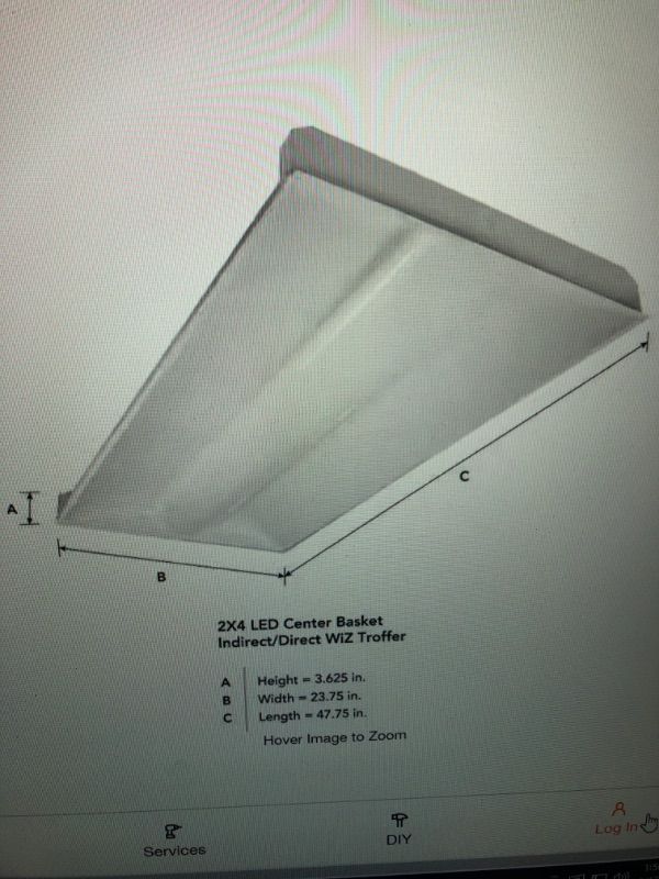 Photo 1 of 2 ft. x 4 ft. Smart 128-Watt Equivalent Integrated LED White Troffer, Tunable 2700K to 6400K
