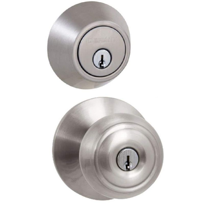 Photo 1 of Hartford Satin Nickel Combo Pack with Double Cylinder Deadbolt
