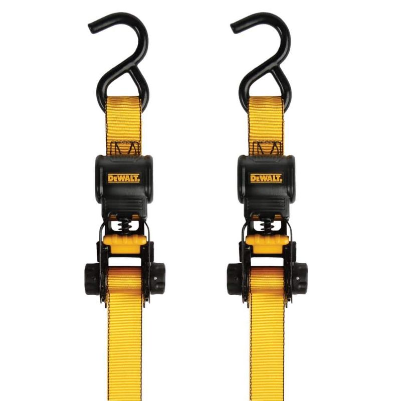 Photo 1 of 1.0 in. X 12 Ft. Ratchet Tie-Down Straps 1500 Lbs. Break Strength (2-Pack)
