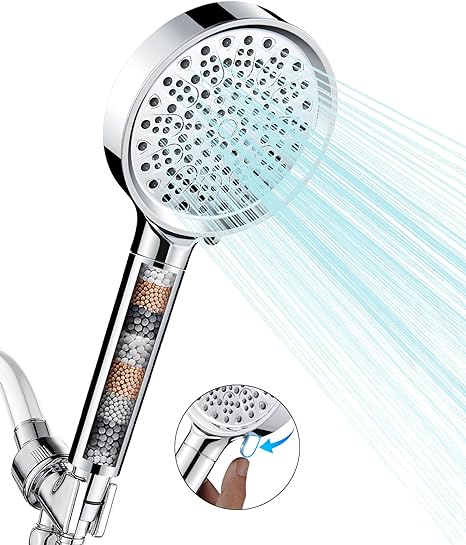 Photo 1 of Cobbe Filtered Shower Head with Handheld, High Pressure 6 Spray Mode Showerhead with Filters, Water Softener Filters Beads for Hard Water - Remove Chlorine - Reduces Dry Itchy Skin, Chrome
