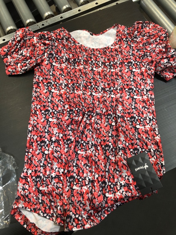 Photo 1 of WOMENS BLOUSE RED FLORAL SMALL