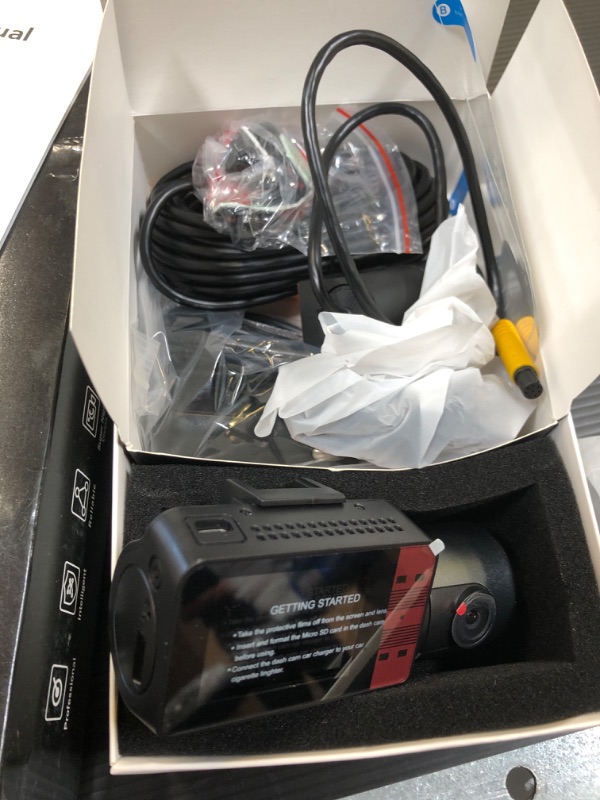 Photo 1 of Dash Cam 4K 3 Chanel Front and Rear Inside, Free TF Card, Built-in GPS, 4K+1080P+1080P Three Way Triple Car Camera Loop Recording, Dash Camera for Cars, Night Vision, Parking Mode