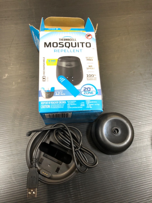 Photo 1 of Thermacell Mosquito Repeller E-Series Rechargeable with 20' Mosquito Protection Zone; Up To 9-Hr Battery Life; Includes 12-Hr Refill; Flame or Scent; DEET-Free Bug Spray Alternative Charcoal 9 Hour Battery