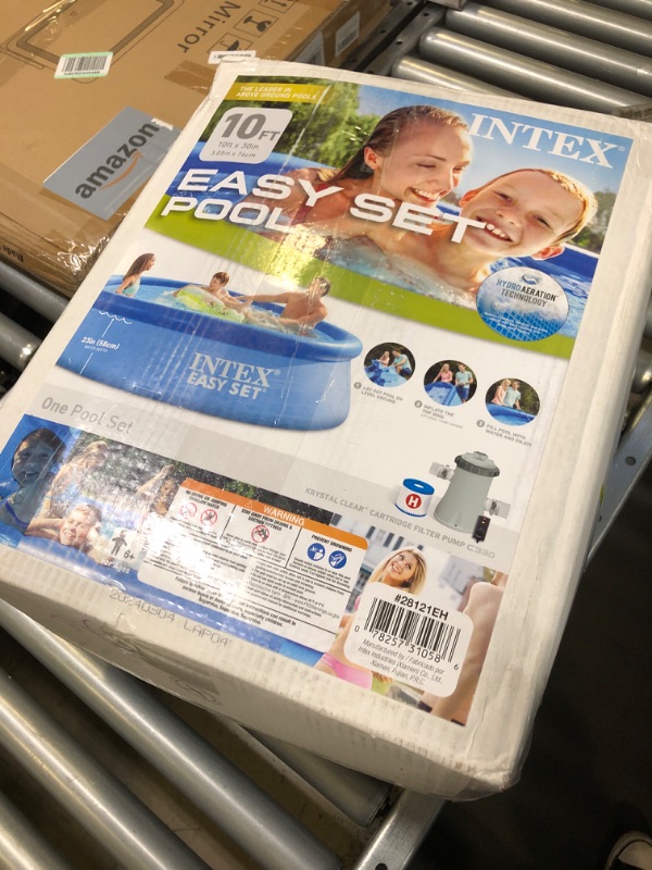 Photo 1 of INTEX 28121EH Easy Set Inflatable Swimming Pool Set: 10ft x 30in – Includes 530 GPH Cartridge Filter Pump – Puncture-Resistant Material – 1018 Gallon Capacity – 23in Water Depth 10FT x 30IN Pool with Filter