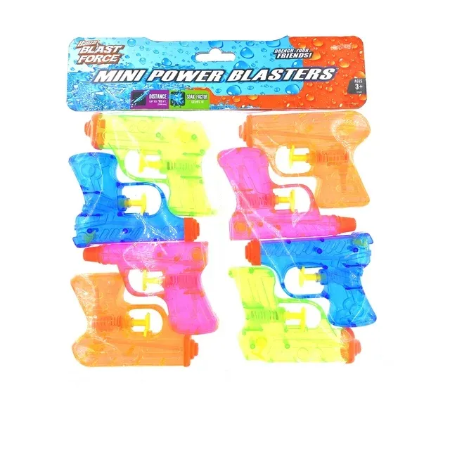 Photo 1 of 8 Pack- 4" Banzai Blast Force Mini Power Blaster Squirt Gun Kids Toy
