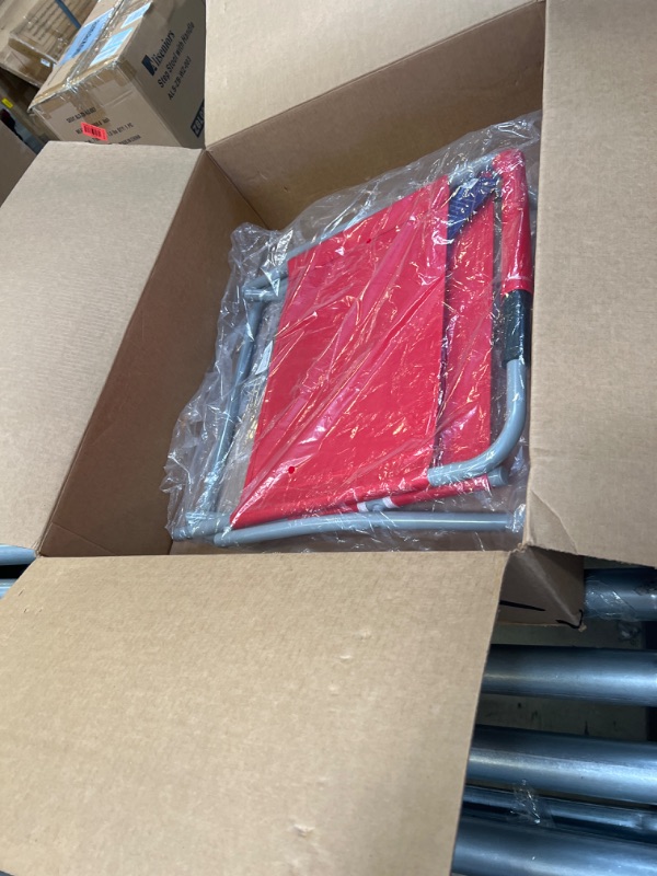 Photo 1 of Caribbean Joe Folding Beach Chair, 1 Position Lightweight and Portable Foldable Outdoor Camping Chair, Red