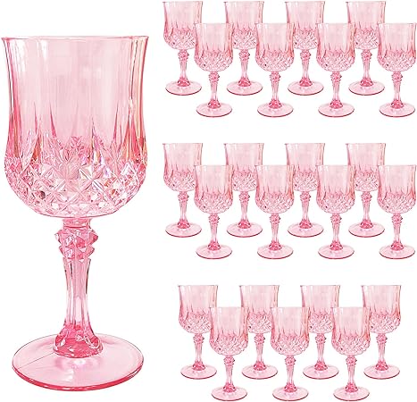 Photo 1 of Plastic Pink Wine Glasses?Plastic Cordial Glasses?Plastic Goblets?Pink Plastic Goblets?Plastic Wine Glasses?Can be Used for Weddings, Everyday Fun Parties and More!