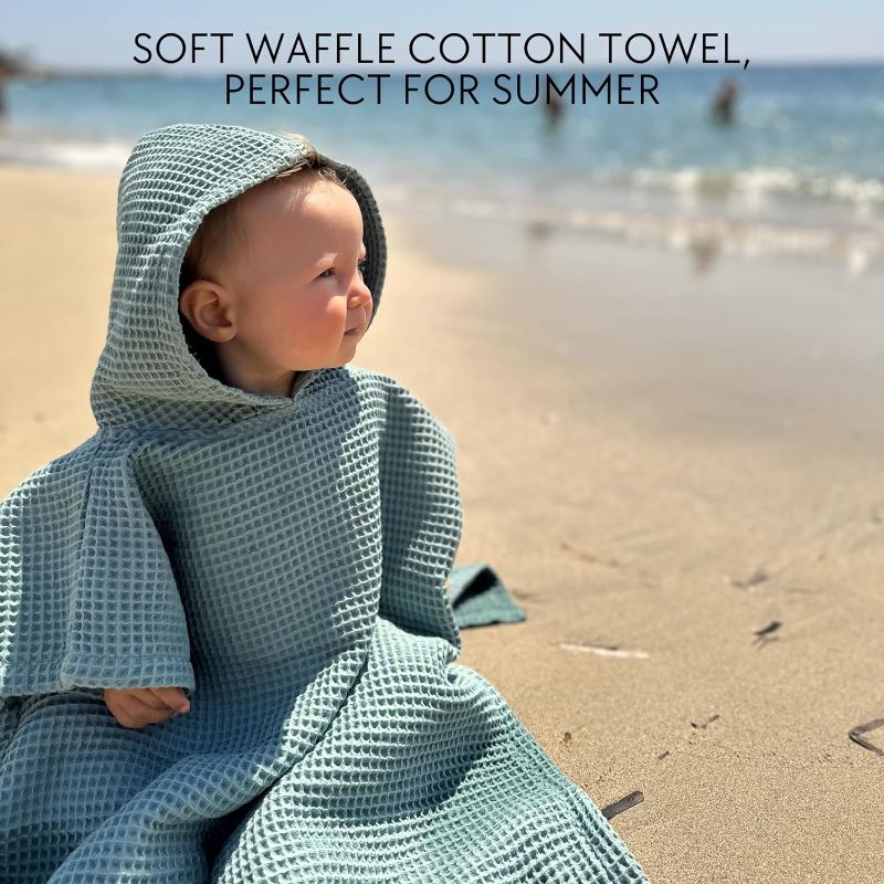 Photo 1 of Stylish Hooded Beach Towel for Kids - Extra Soft and Fast Drying Poncho For Toddlers 1-3 Years is Made of Premium Waffle Cotton - Perfect Baby Cover Up for Beach Days or Pool and Bath Time Adventures
  18m-y 