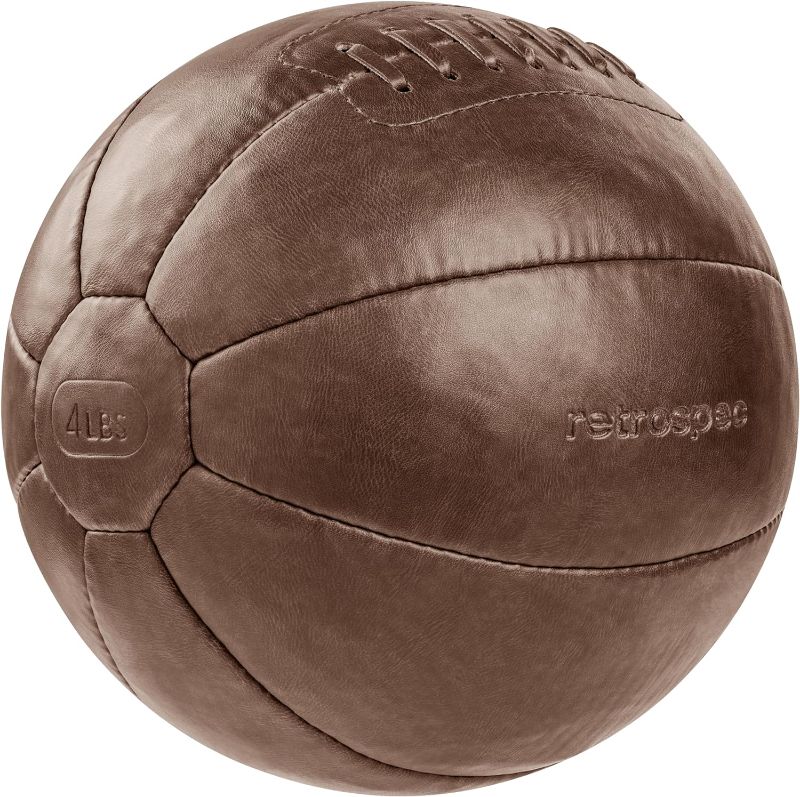 Photo 1 of Core Weighted Medicine Ball 4 lbs, Soft Touch Vegan Leather with Sturdy Grip for Strength Training, Recovery, Balance Exercises and Other Full-Body Workouts  