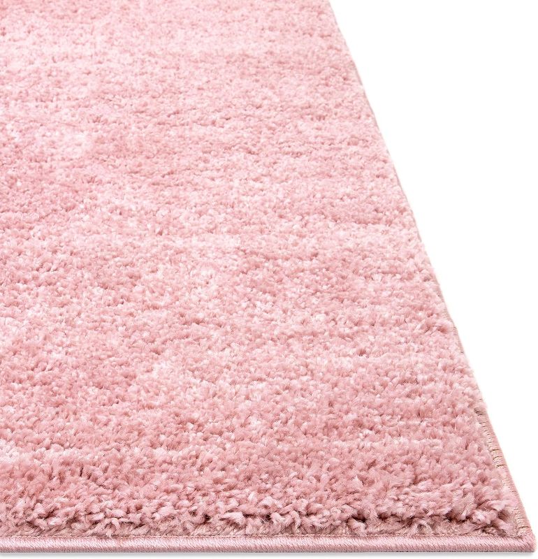 Photo 1 of v Piper Pink Solid Thick " Area Rug