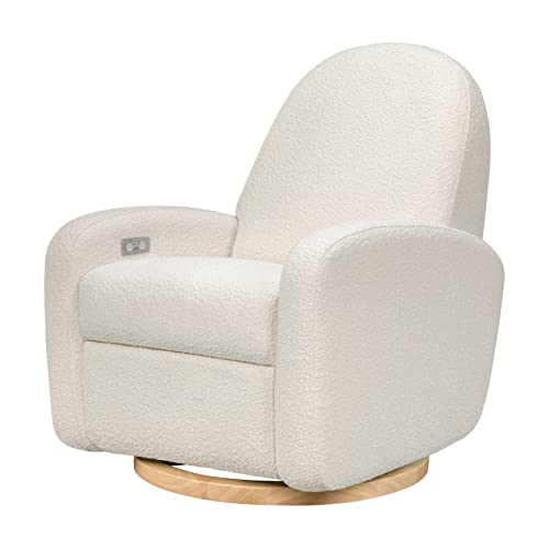 Photo 1 of Babyletto Nami Electronic Power Recliner and Swivel Glider with USB Port and Light Wood Base - Ivory Boucle
