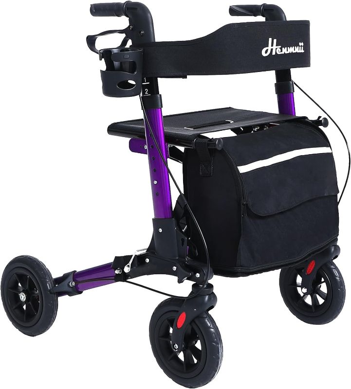 Photo 1 of Rollator Walker for Seniors and Adults, All Terrain walker with seat, Lightweight Foldable Aluminum Rolling walkers.
