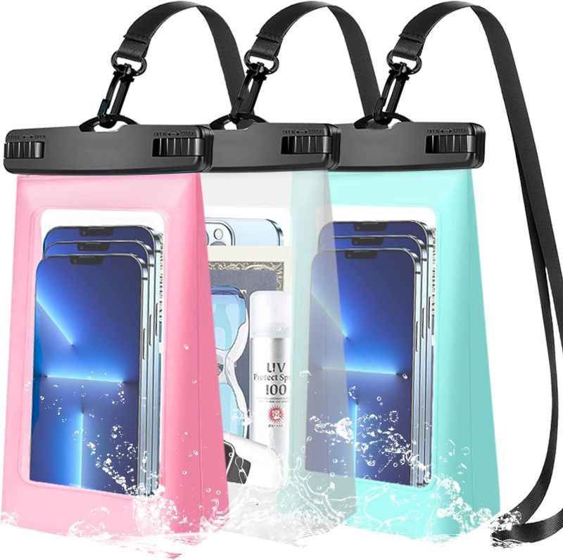 Photo 1 of IPX8 Waterproof Phone Dry Bag for iPhone 14/13/12/11 & Samsung S23/S22 - Floating, Large Capacity Pouch for Boating, Swimming, Kayaking (Multicolor 3)
