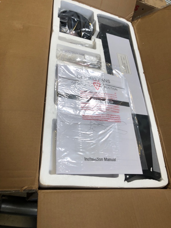 Photo 1 of 52 Inch Modern Style Indoor Ceiling Fan with Dimmable Light Kit and Remote Control, Reversible Blades and Motor, ETL Listed 110V Ceiling Fans for Living Room, Bedroom, Basement, Kitchen, Matte Black