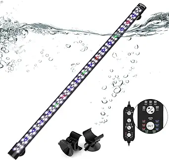 Photo 1 of  Submersible Aquarium Light for Fish Tank, 24/7 Cycle Fish Tank Light with Timer, Full Spectrum+7 Single Colors, Auto On/Off, Adjustable Brightness (26.8 Inch for 28-54inch tank)