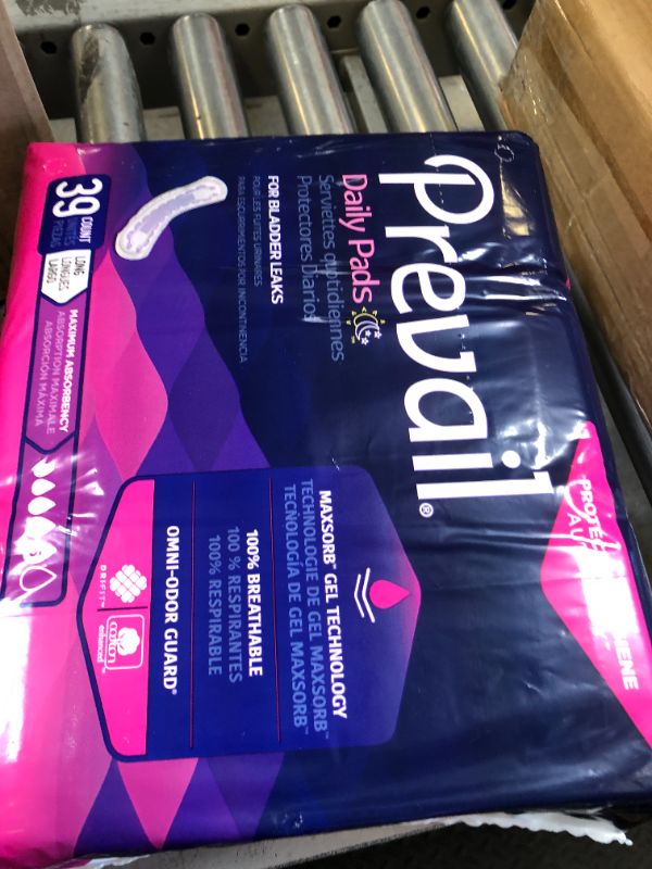 Photo 1 of Prevail Incontinence Bladder Control Pads for Women, Maximum Absorbency, Long Length, 39 count