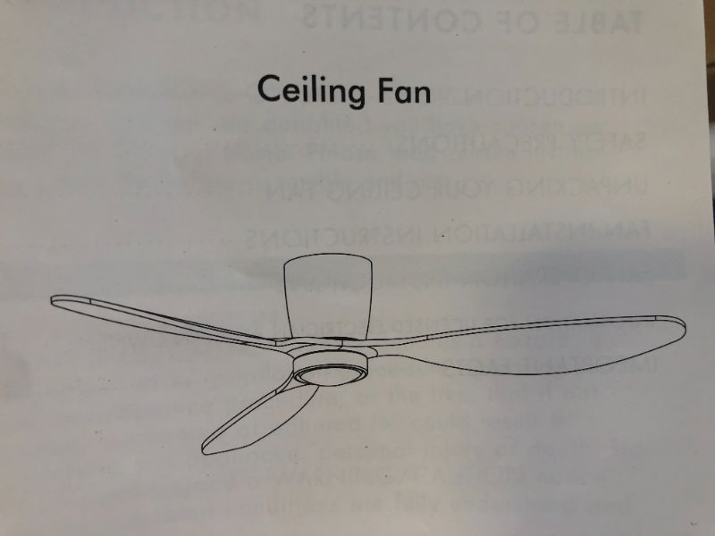 Photo 1 of 3 wooden bladed ceiling fan 